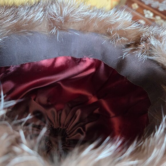 Stunning Real Fur Hat Mink & Crystal Fox - Picture 11 of 11